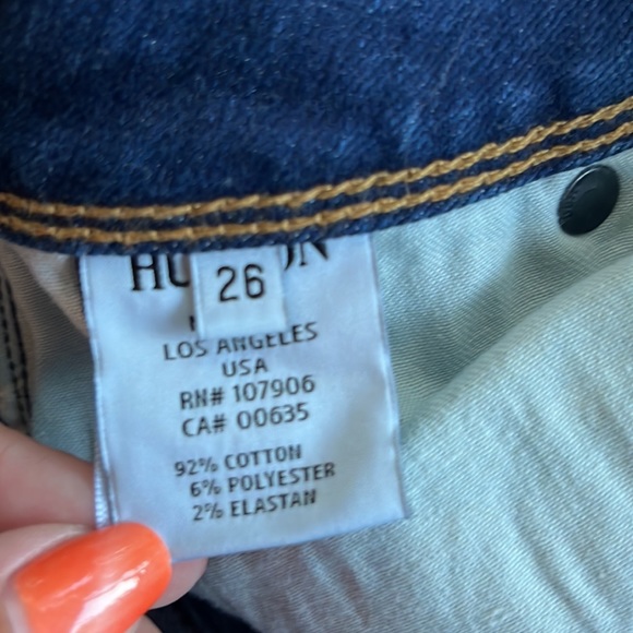 Hudson Jeans Beth Baby Bootcut Medium to Darker Wash Blue Jeans Size 26 - Picture 13 of 14